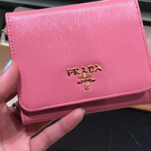 Prada trifold wallet women